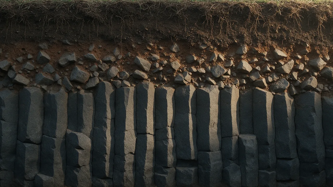 The seismic cutaway, painted rock face